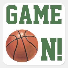 Pegatina Cuadrada Nombre y número del equipo de baloncesto