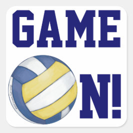 Pegatina Cuadrada Nombre y número del equipo de voleibol
