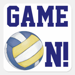 Pegatina Cuadrada Nombre y número del equipo de voleibol