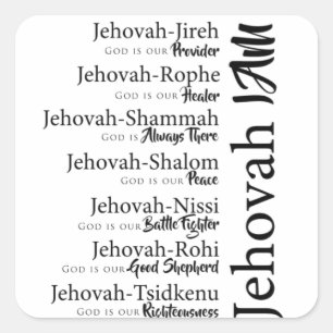 Pegatina Cuadrada nombres de Jehová