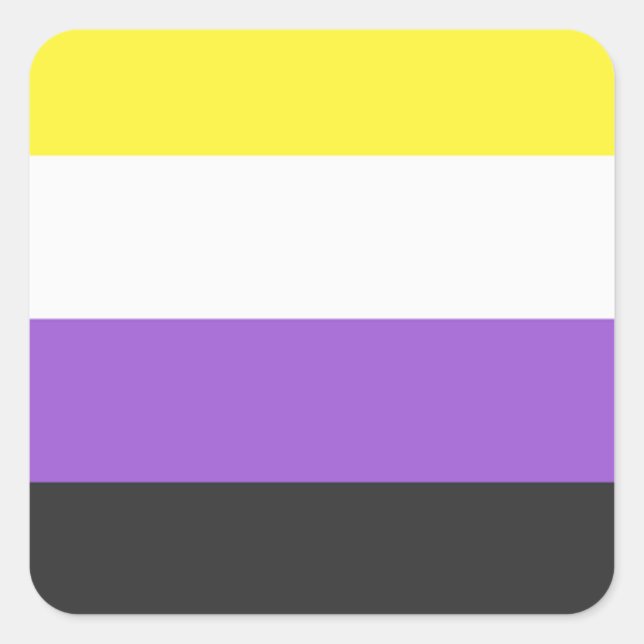 Pegatina Cuadrada NonBinary Flag (Anverso)