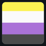 Pegatina Cuadrada NonBinary Flag<br><div class="desc">Bei uns findest du eine einzigartige Kollektion mit moderne,  coole und lustige NonBinary Pride Motive. Stöbere durch unsere Vielfalt und finde jetzt Dein passendes Lieblingsteil!</div>