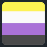 Pegatina Cuadrada NonBinary Flag<br><div class="desc">Bei uns findest du eine einzigartige Kollektion mit moderne,  coole und lustige NonBinary Pride Motive. Stöbere durch unsere Vielfalt und finde jetzt Dein passendes Lieblingsteil!</div>
