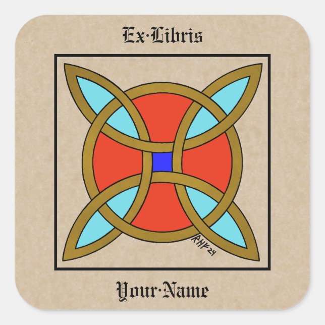 Pegatina Cuadrada Nordic Protection from Witchcraft Bookplate (Anverso)