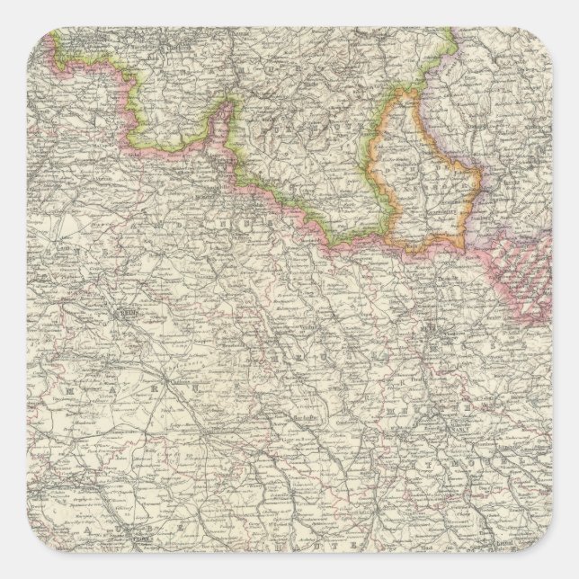 Pegatina Cuadrada Noreste de Francia (Anverso)