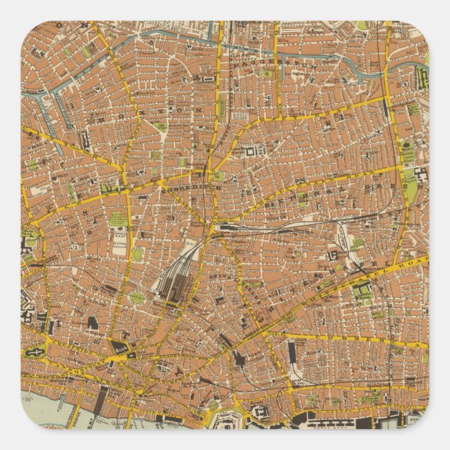 Pegatina Cuadrada Noreste de Londres (Anverso)