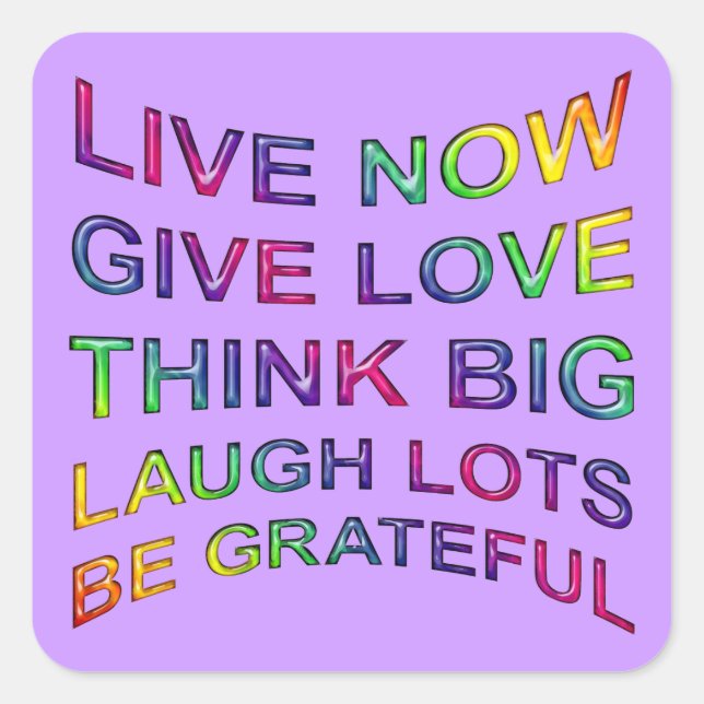 Pegatina Cuadrada Normas De Vida (Anverso)