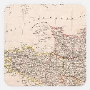 Pegatina Cuadrada Noroeste de Francia