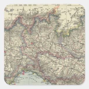 Pegatina Cuadrada Norte de Italia