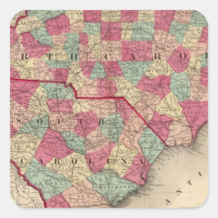 Pegatina Cuadrada Norte y Carolina del Sur