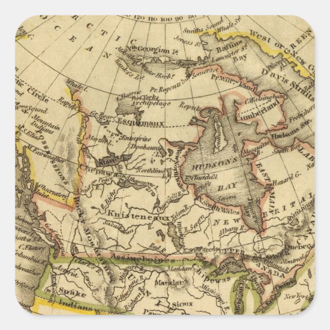 Pegatina Cuadrada Norteamérica 40 (Anverso)