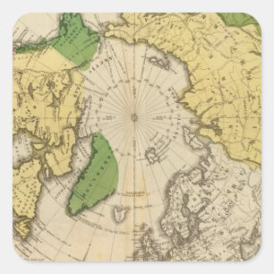 Pegatina Cuadrada Norteamérica, Asia