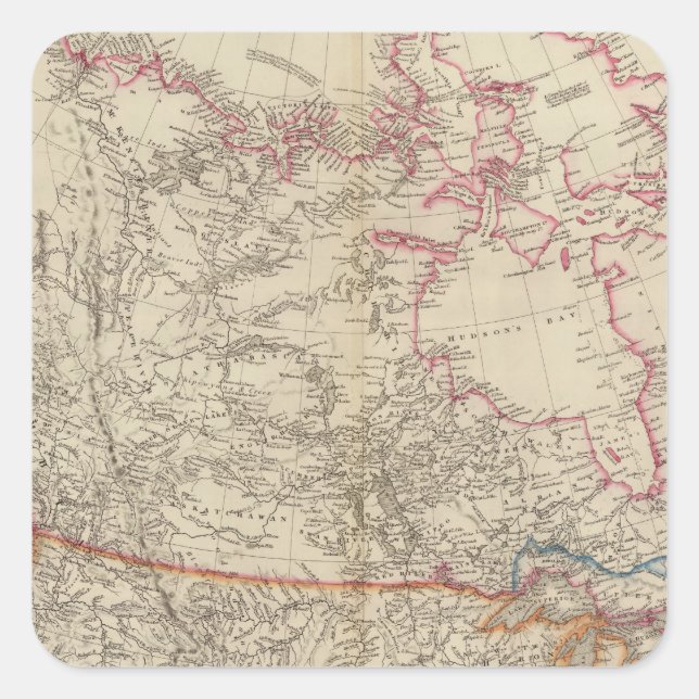 Pegatina Cuadrada Norteamérica británica 3 (Anverso)