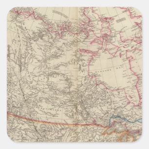 Pegatina Cuadrada Norteamérica británico 3