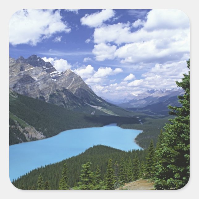 Pegatina Cuadrada Norteamérica, Canadá, Alberta, Jasper 6 (Anverso)