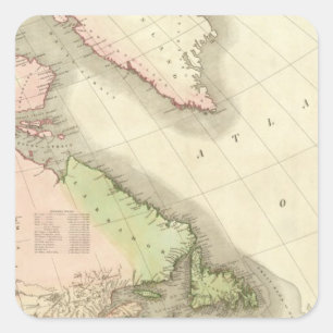 Pegatina Cuadrada Norteamérica de nordeste