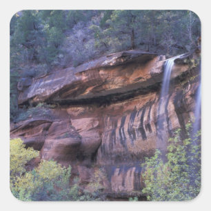 Pegatina Cuadrada Norteamérica, EE. UU., Utah, Parque Nacional Zion.