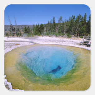 Pegatina Cuadrada Norteamérica, Estados Unidos, Wyoming, Yellowston