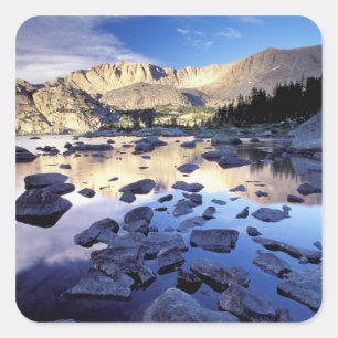 Pegatina Cuadrada Norteamérica, Estados Unidos, Wyoming, Yellowston