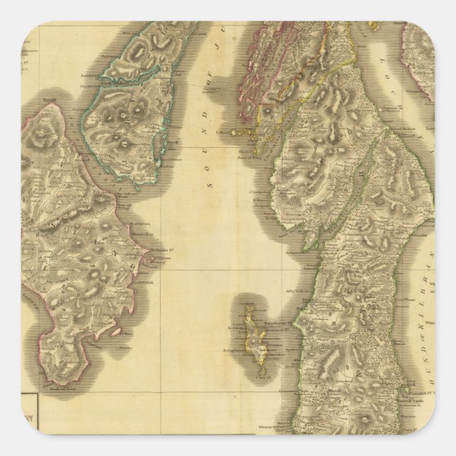 Pegatina Cuadrada North Argyllshire 2 (Anverso)