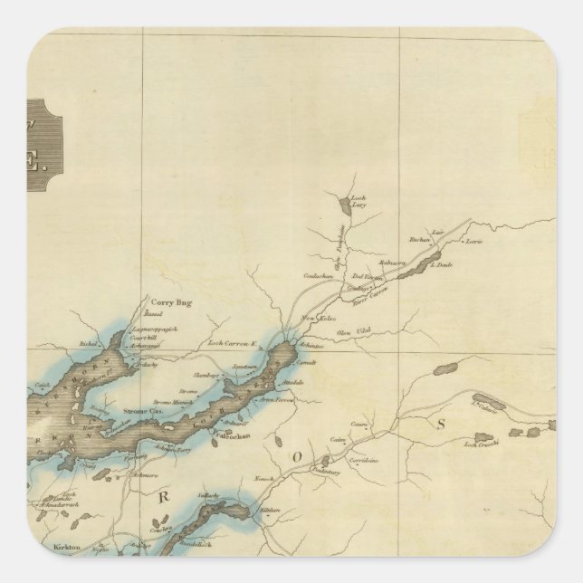 Pegatina Cuadrada North Inverness Shire (Anverso)