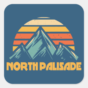 Pegatina Cuadrada North Palisade California Retro Turquesa