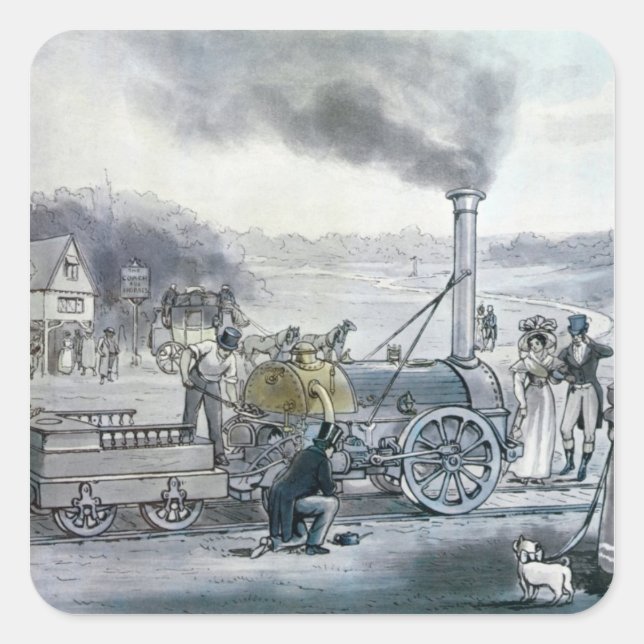 Pegatina Cuadrada 'Northumbrian' de Stephenson (Anverso)