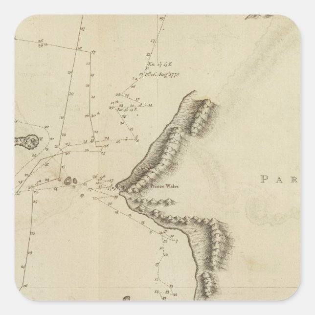 Pegatina Cuadrada Norton Sound, Bherings Strait, Alaska (Anverso)