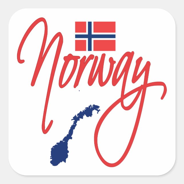 Pegatina Cuadrada Noruega (Anverso)
