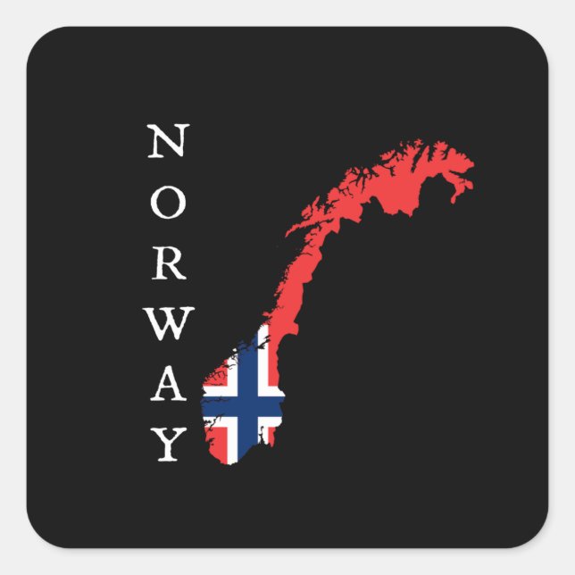 Pegatina Cuadrada Noruega (Anverso)