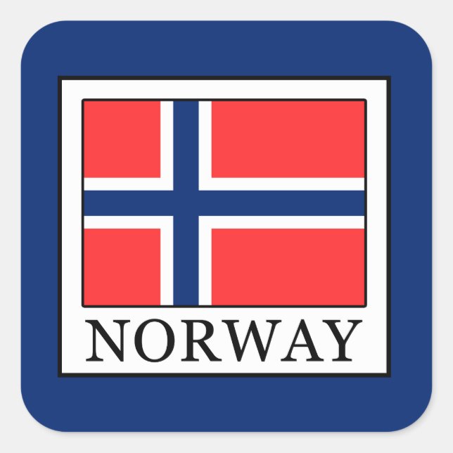 Pegatina Cuadrada Noruega (Anverso)