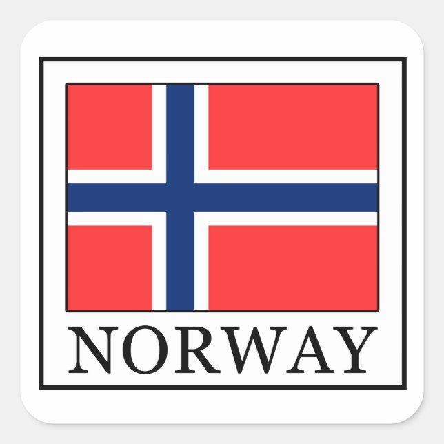 Pegatina Cuadrada Noruega (Anverso)