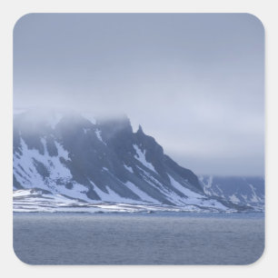 Pegatina Cuadrada Noruega, círculo polar ártico, océano Atlántico No
