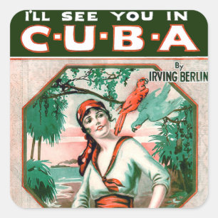 Pegatina Cuadrada Nos vemos en Cuba