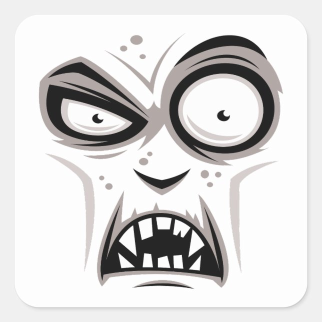 Pegatina Cuadrada Nosferatu Vampire Face (Anverso)