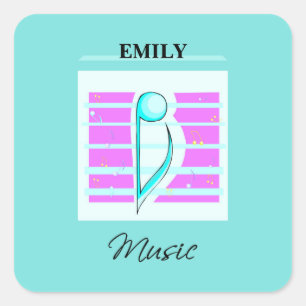 Pegatina Cuadrada Nota de felicitaciones, Rendimiento musical