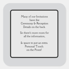 Pegatina Cuadrada Nota de invitación