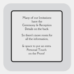Pegatina Cuadrada Nota de invitación