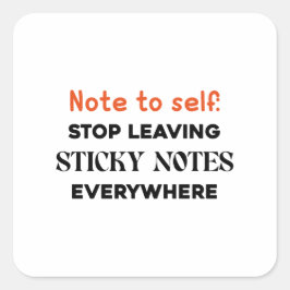 Pegatina Cuadrada Nota Meme