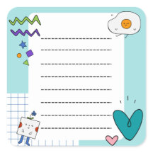 Notas Memorias de Square Cute Doodle Personalizado