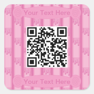 Pegatina Cuadrada Notas musicales divertidas y elegantes Código QR