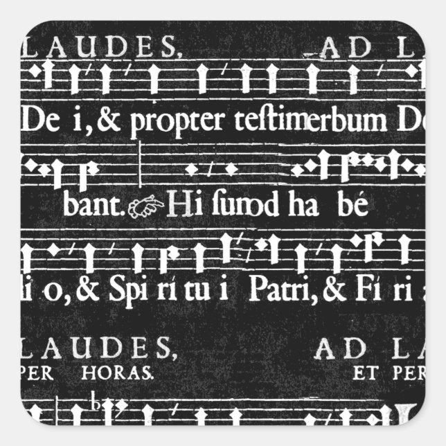 Pegatina Cuadrada notas musicales gruesas (Anverso)