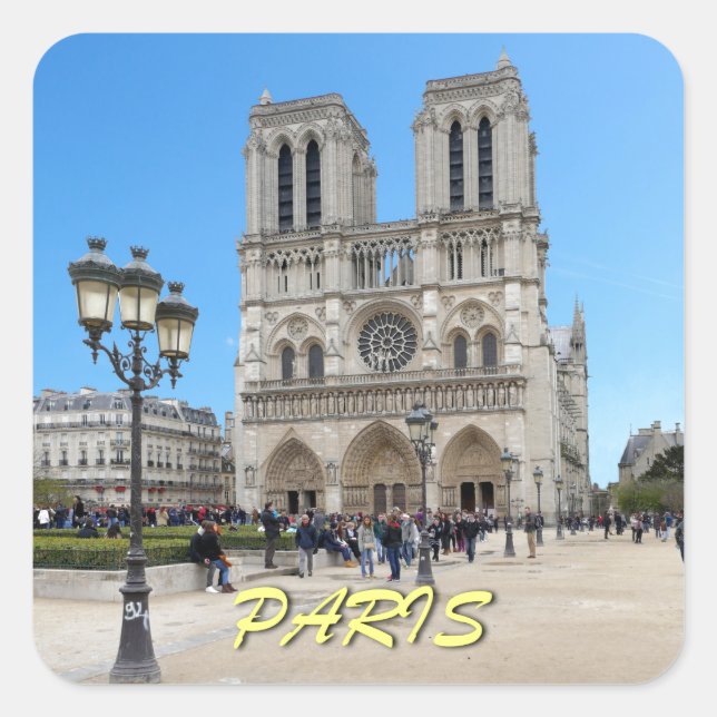 Pegatina Cuadrada Notre Dame PARIS (Anverso)