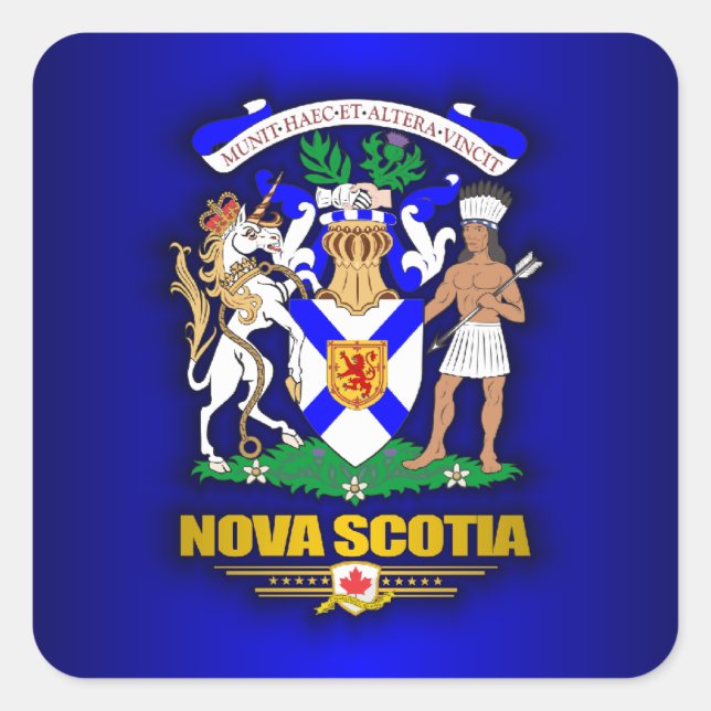 Pegatina Cuadrada Nova Scotia COA (Anverso)