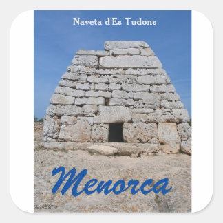 Pegatina Cuadrada Noveta d'ES Tudons, Menorca