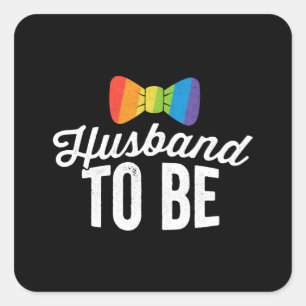 Pegatina Cuadrada Novio Para Ser Orgullo LGBT Boda Gay Despedida de 