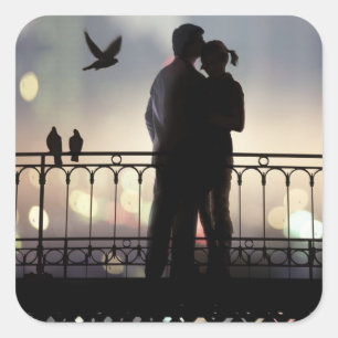 Pegatina Cuadrada novios