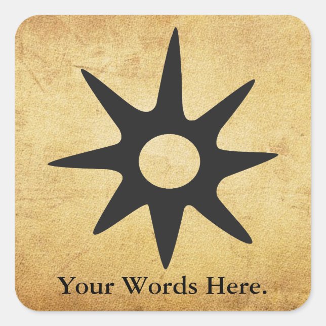 Pegatina Cuadrada NSOROMMA | Símbolo de tutela | Presencia de Dios (Anverso)