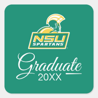 Pegatina Cuadrada NSU Spartans Graduado