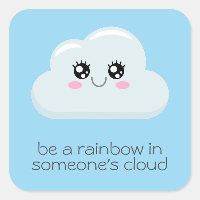 Pegatina Cuadrada Nube (Anverso)